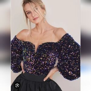 Venus Off-shoulder Sequin Top Size Medium
